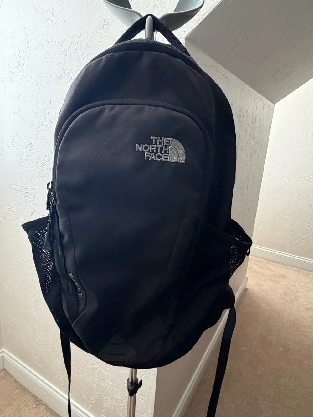 The North Face Black Daypack Backpack with Mesh Side Pockets